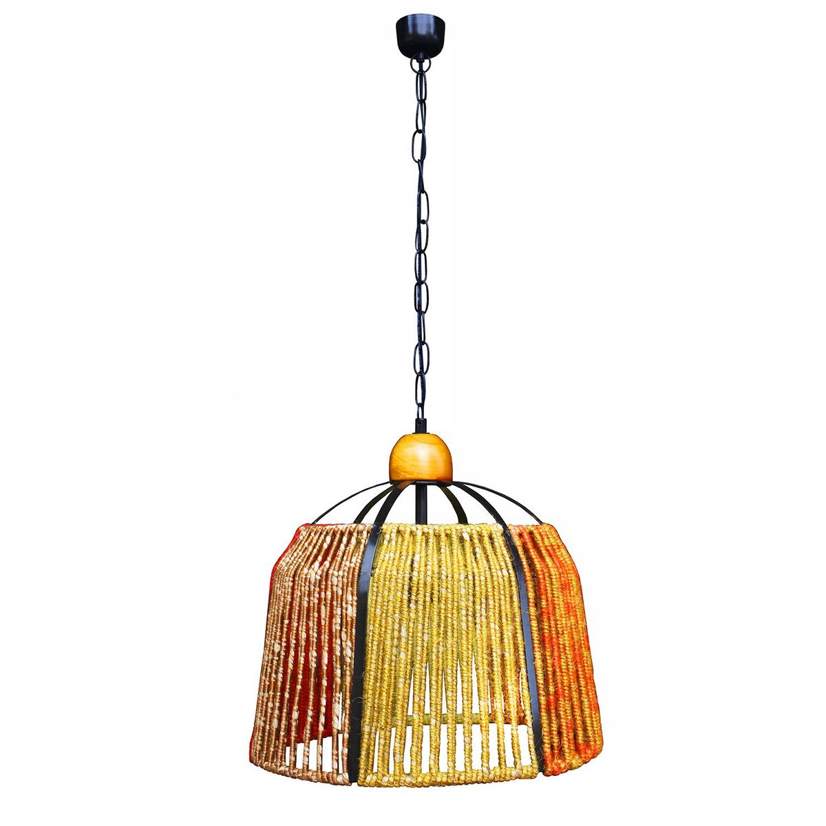 CAROLD STEVENS - Lámpara Colgante Bell 1 Luz Madera Multicolor
