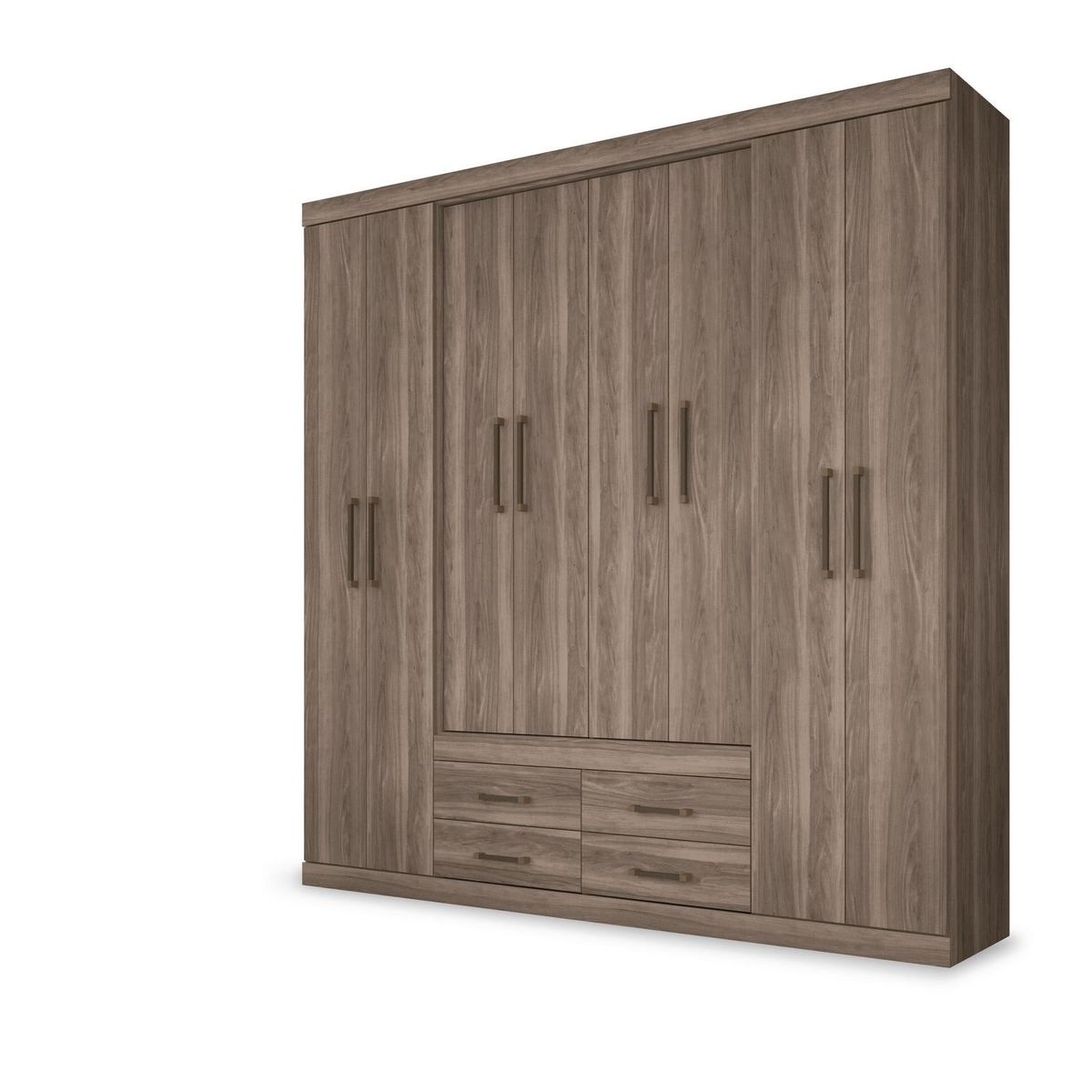 ALTAVISION - Clóset Nápoles 8 Puerta(s) 4 Cajón(es) 11 Repisa(s) 212x217x46 cm Café