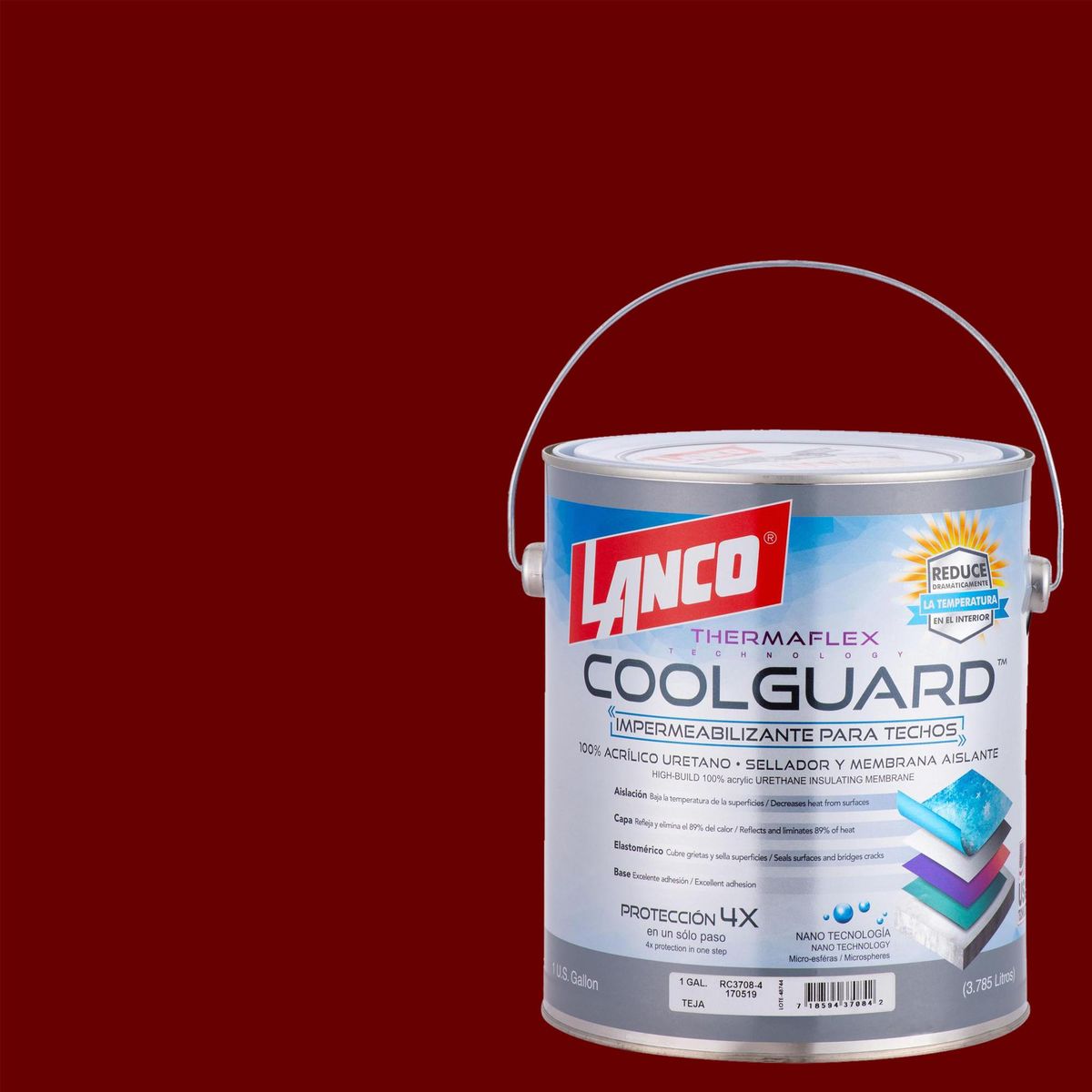 LANCO - Sellador para Techos Coolguard Lata 1 galón(es) Mate Rojo
