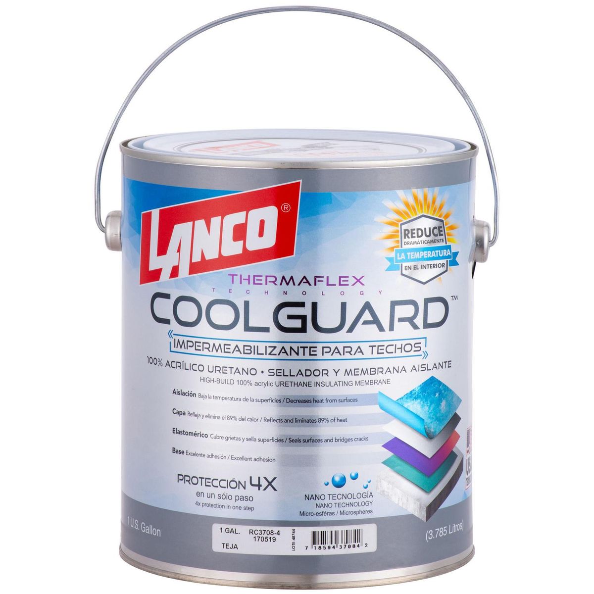 LANCO - Sellador para Techos Coolguard Lata 1 galón(es) Mate Rojo