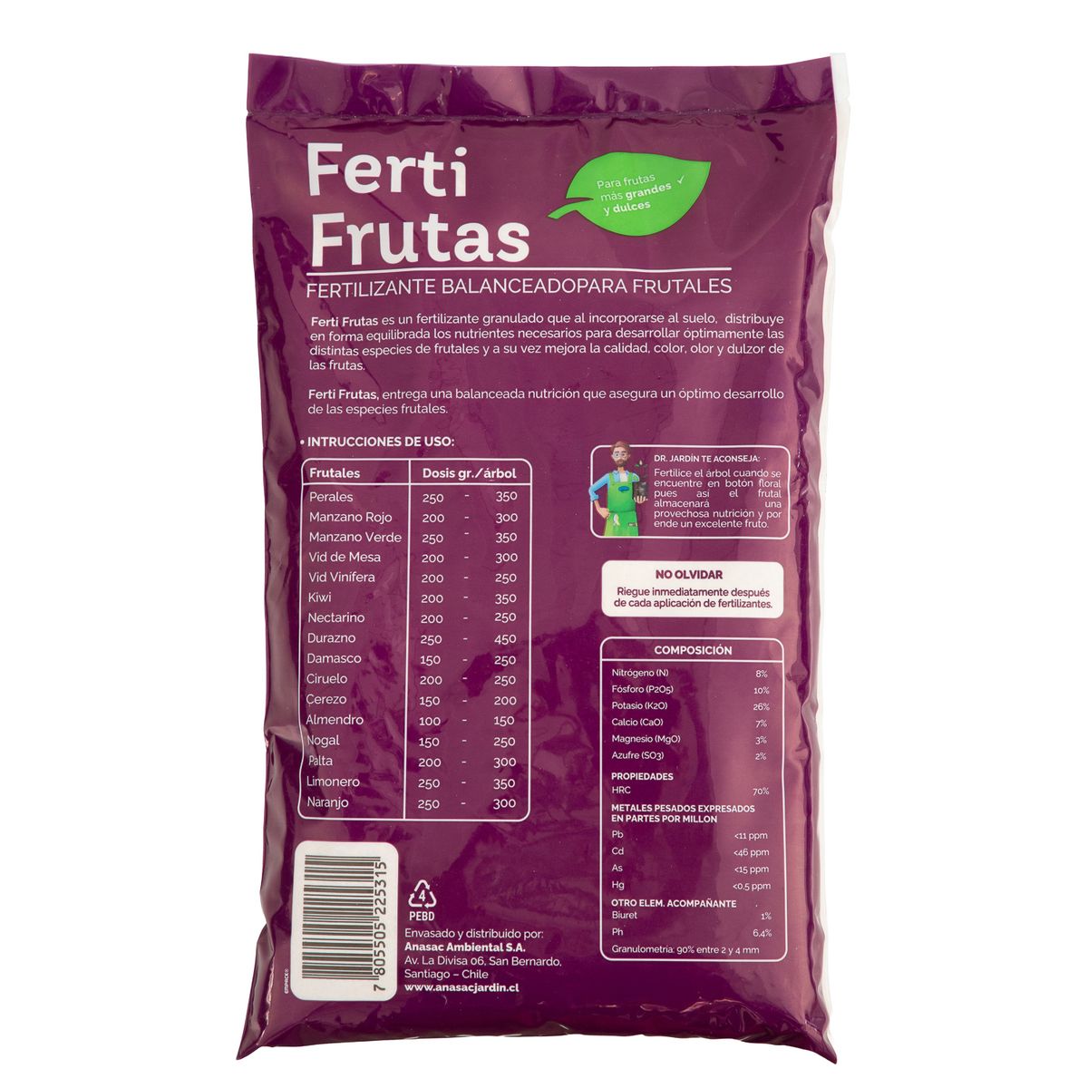 ANASAC - Fertilizante para frutales Fertifrutas 2 kg bolsa