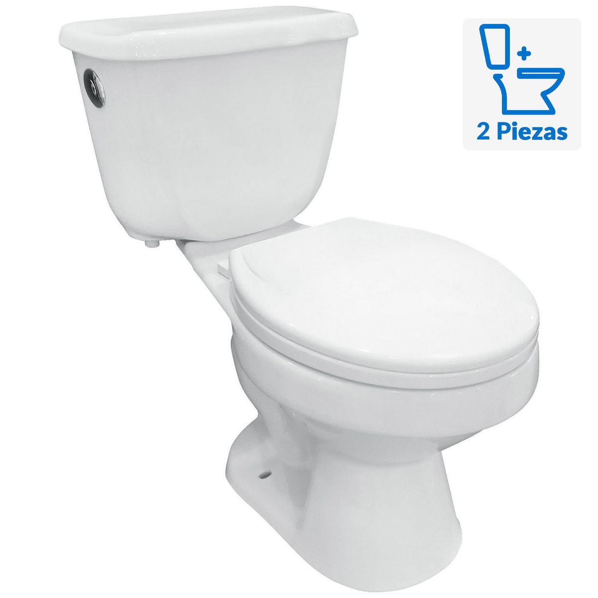 FANALOZA - Sanitario Two piece a Piso 30,5 cm 6 Litros Toilet Caburga Advanced Blanco