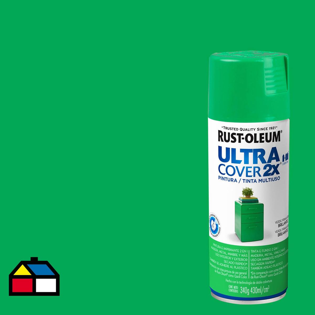 RUST OLEUM - Pintura Ultra Cover Spray 0.449 l Brillante Verde Primavera