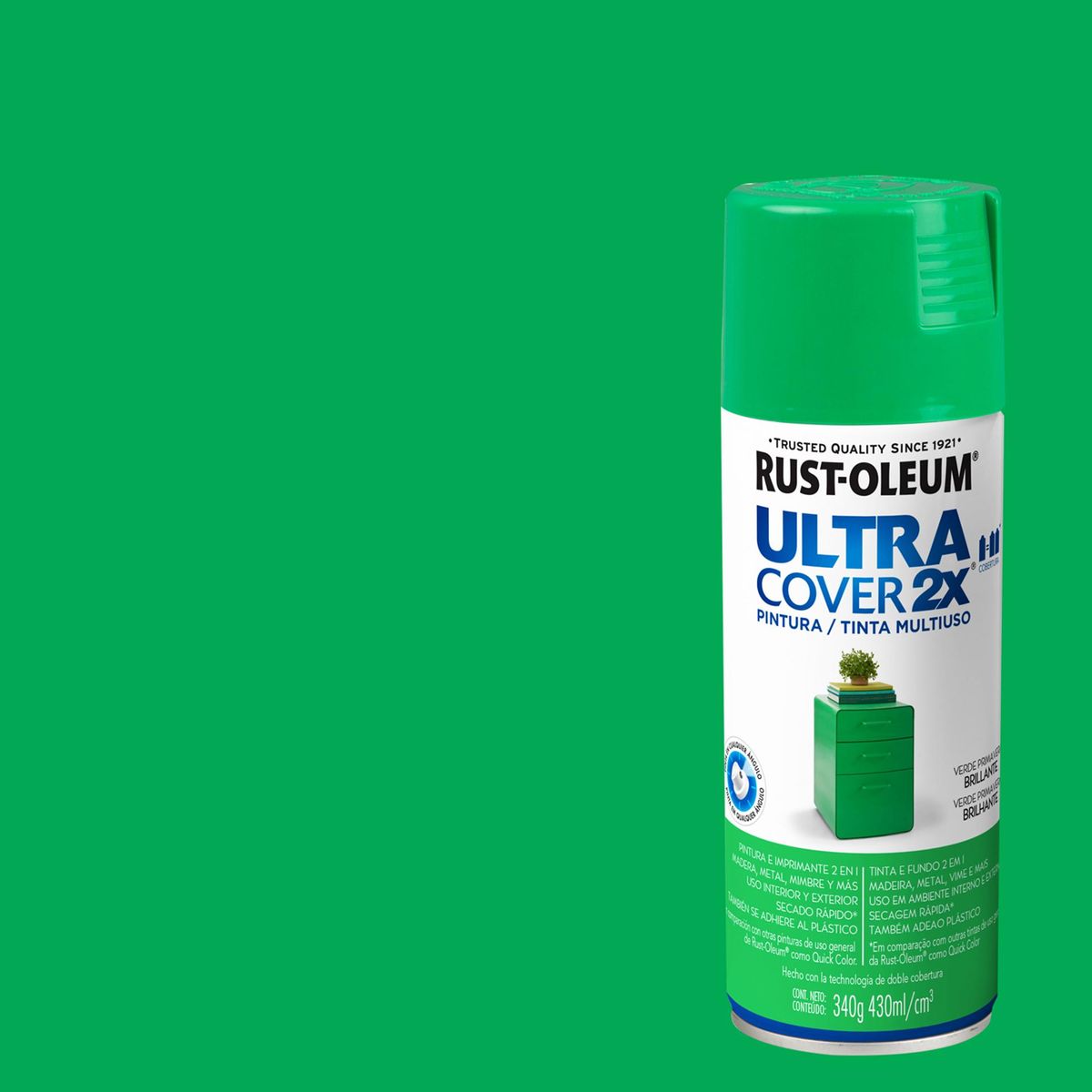 RUST OLEUM - Pintura Ultra Cover Spray 0.449 l Brillante Verde Primavera