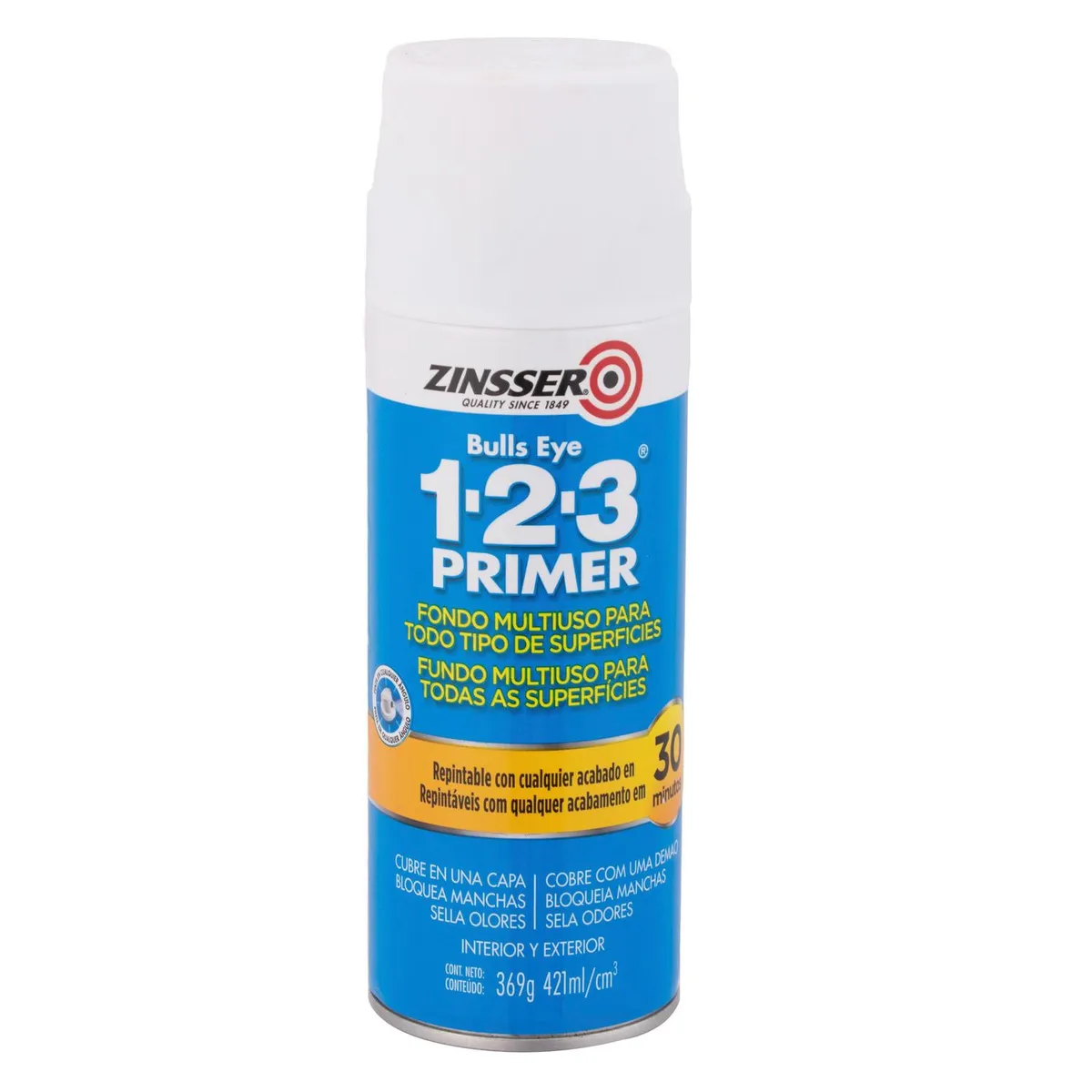 RUST OLEUM - Primer Multiuso Rust-oleum Zinsser Blanco 421 ml para Todo Tipo Superficies