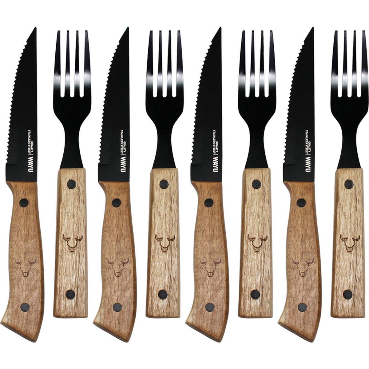 WAYU - Set cuchillos + Tenedores 8 Piezas