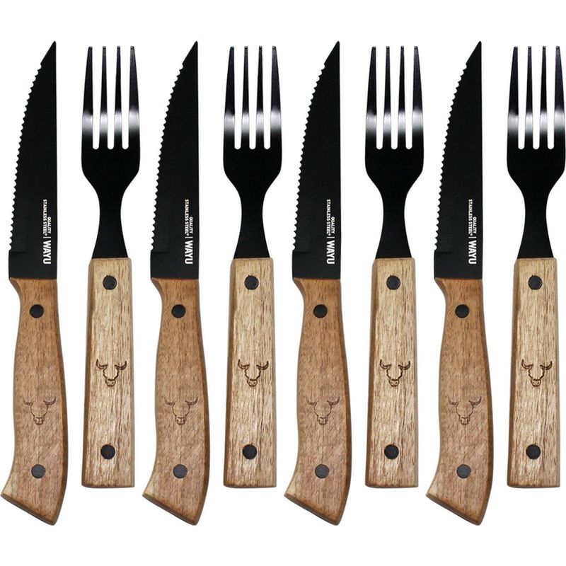 WAYU - Set cuchillos + tenedores 8 piezas