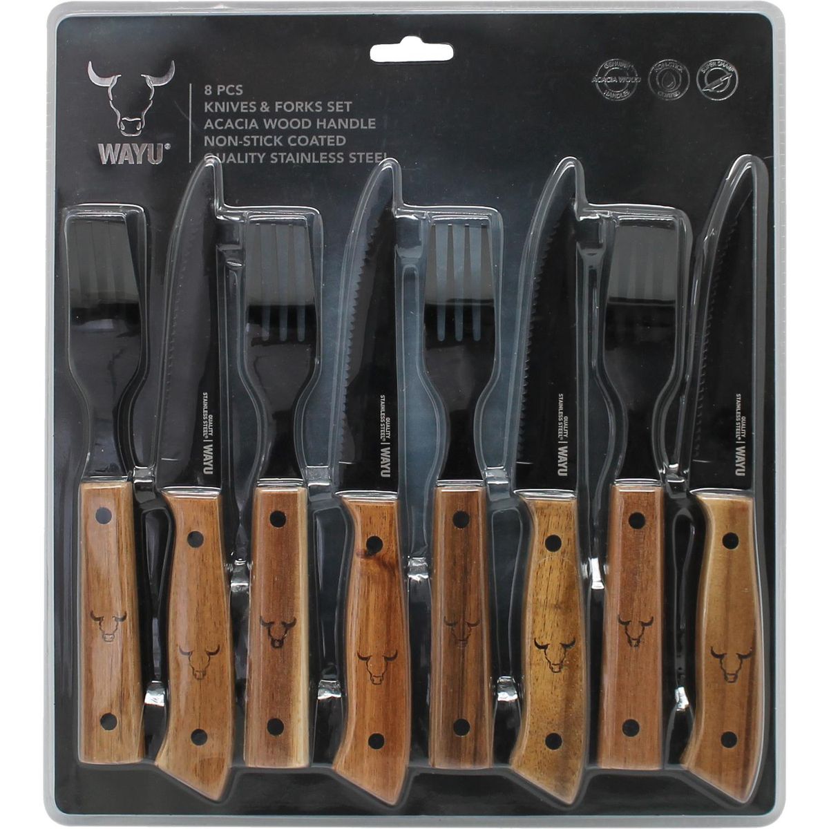 WAYU - Set cuchillos + Tenedores 8 Piezas