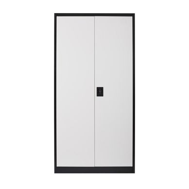 Estante 2 puertas blanco/negro 185x90x45 cm