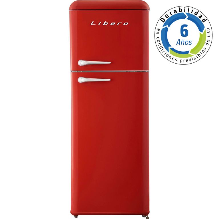 LIBERO Refrigerador Top Freezer Frío Directo 203 Litros Rojo LRT-210DFRR