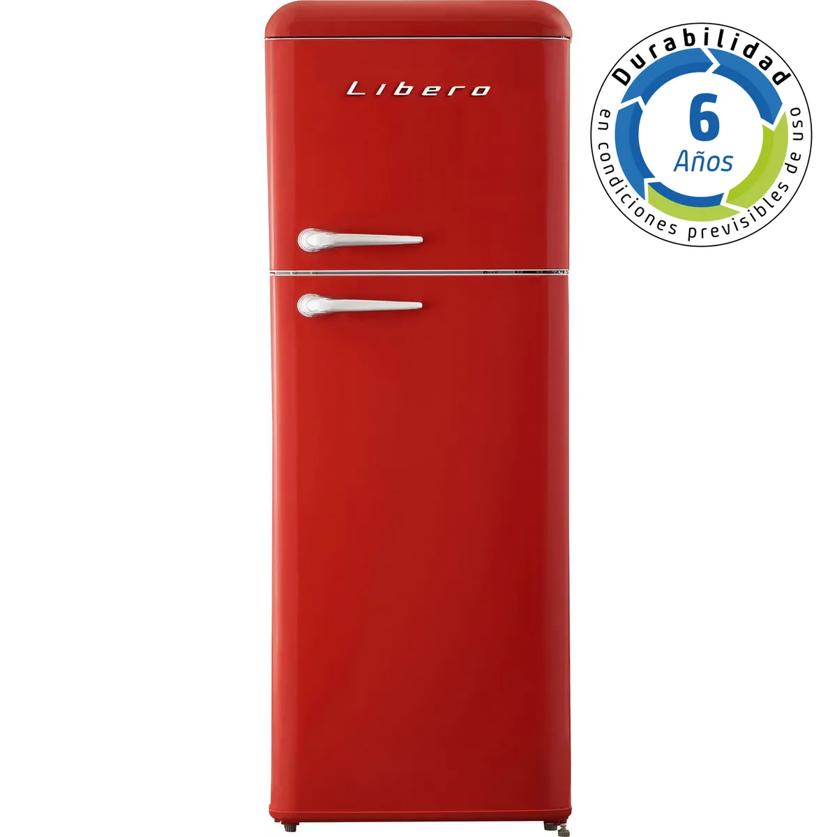 LIBERO - Refrigerador Top Freezer Frío Directo 203 Litros Rojo LRT-210DFRR