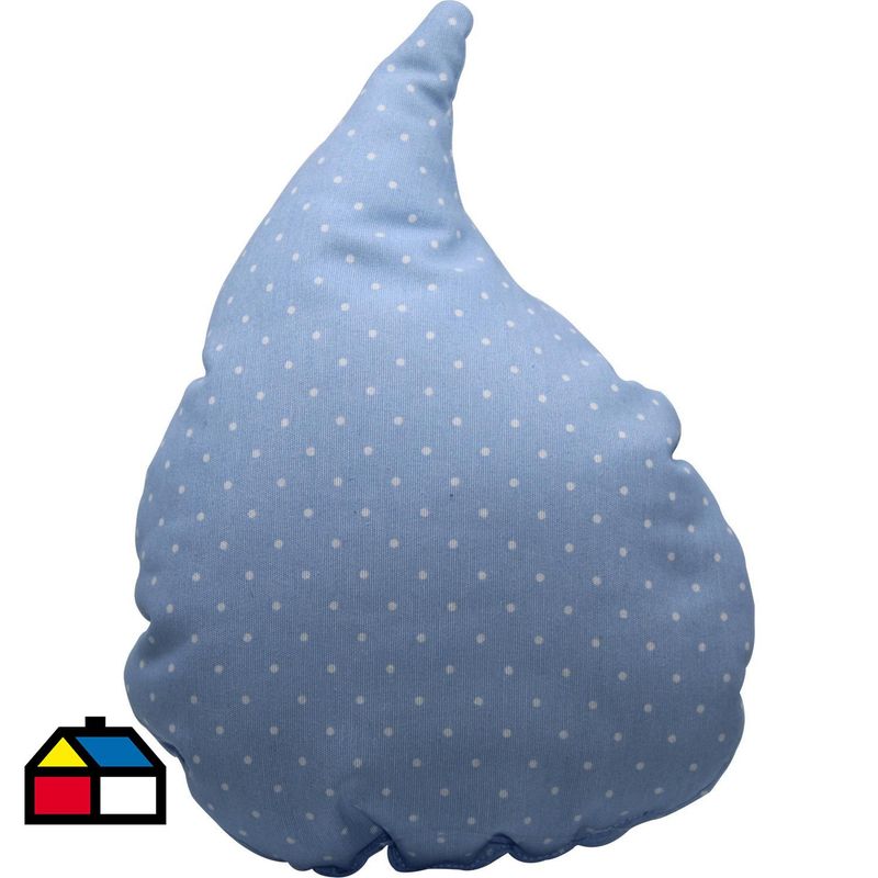 LIGHTME - Cojín gota puntos celeste 32x25 cm