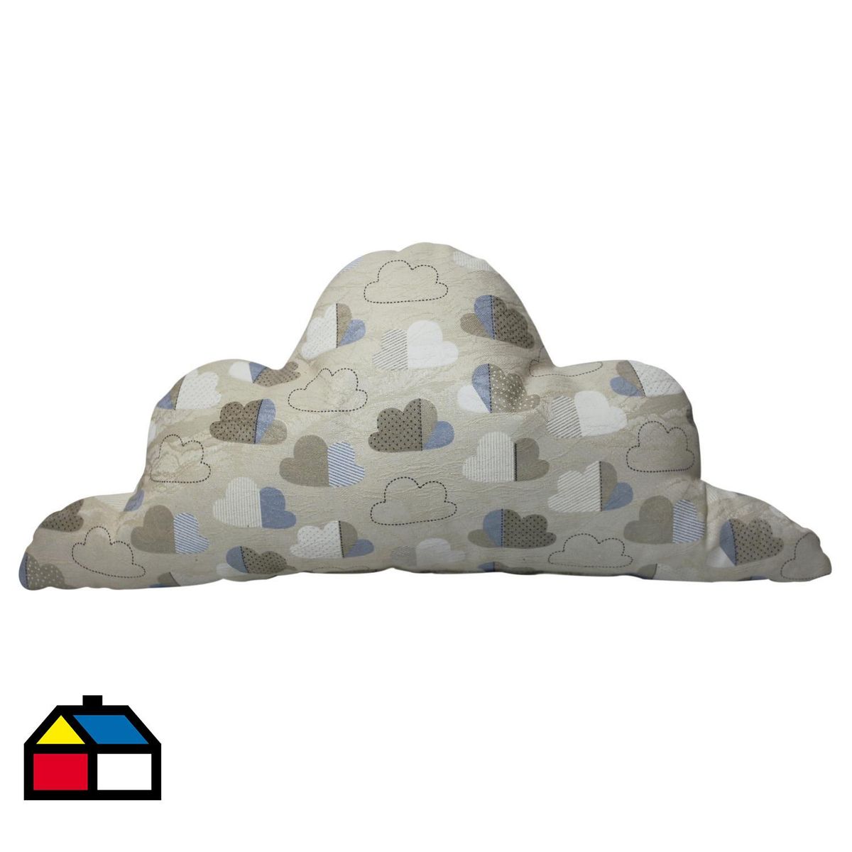 LIGHTME - Cojín nube aqua nubes 60x25 cm