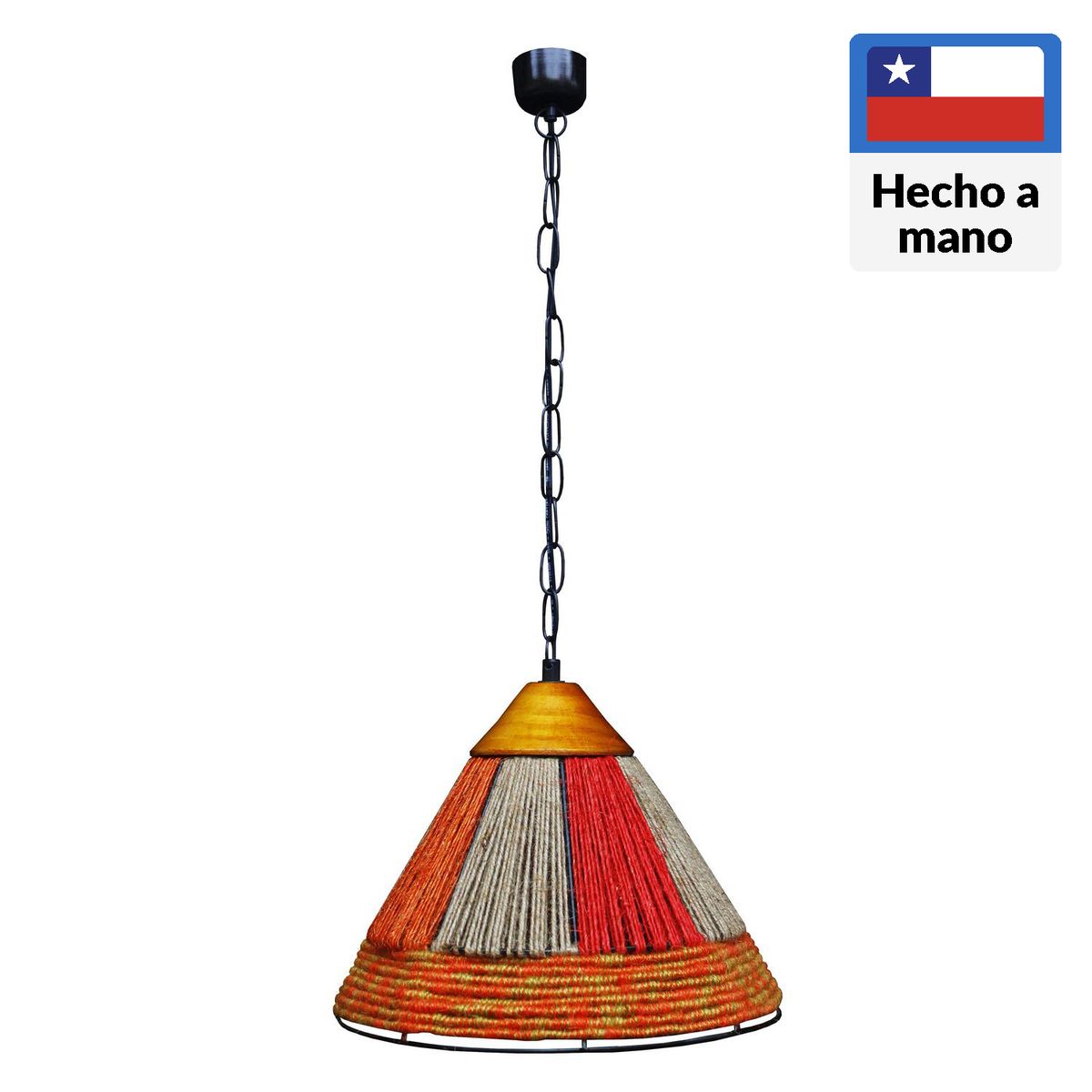 CAROLD STEVENS - Lámpara Colgante Orangepriss 1 Luz Madera Naranjo