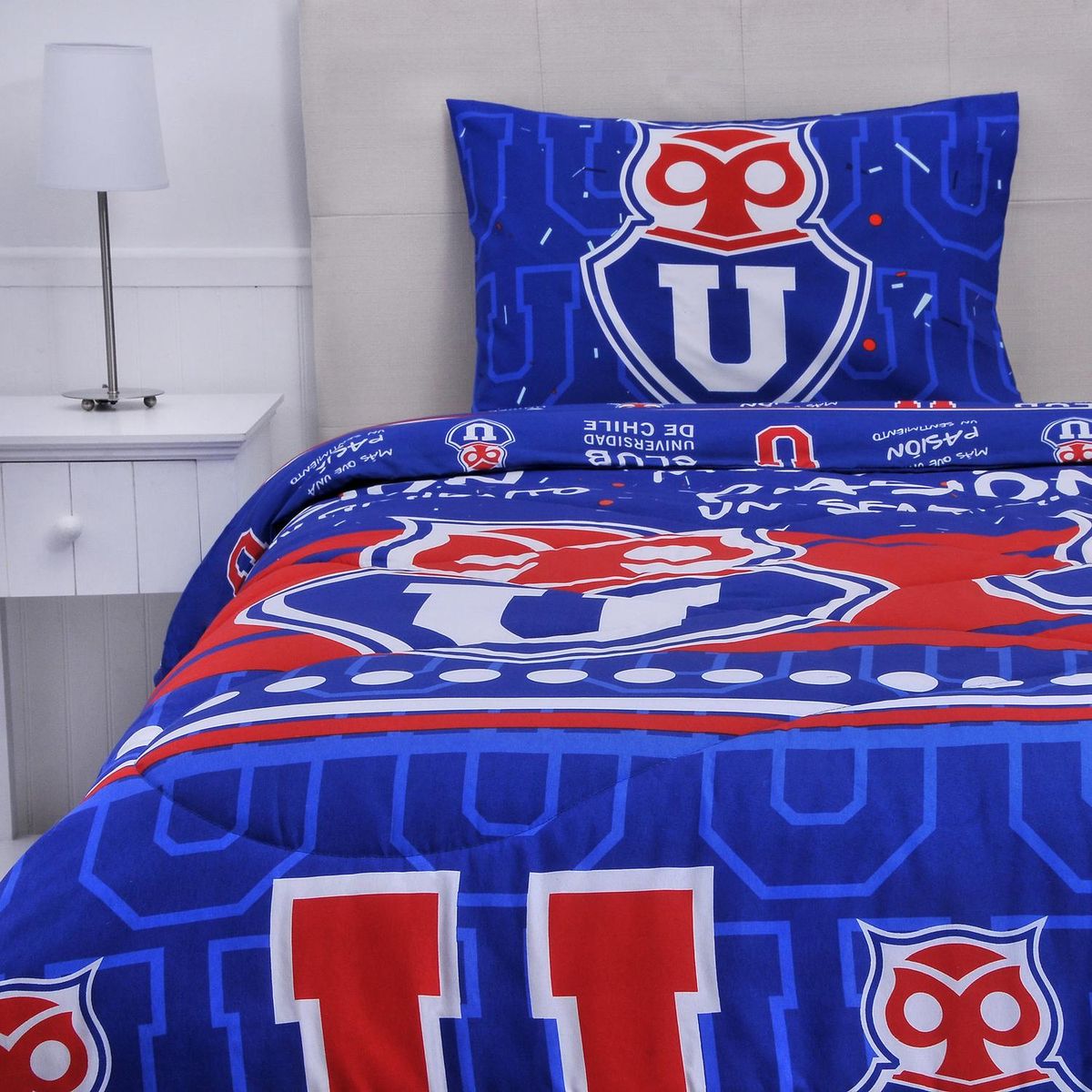 U DE CHILE - Plumón 1.5 plazas U de Chile Multicolor