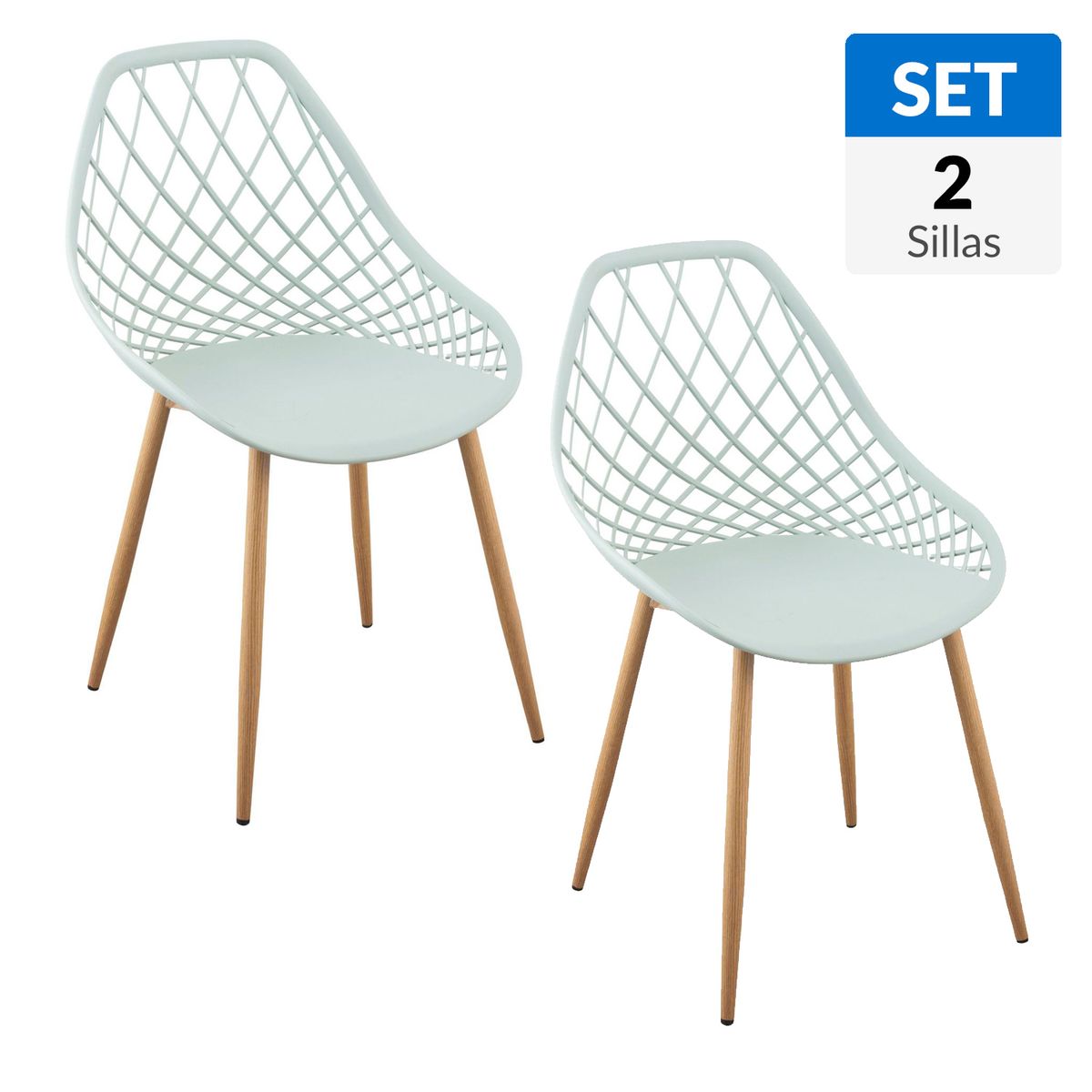 JUST HOME COLLECTION - Set 2 Sillas Kroops PP, Steel 84x49x53 cm