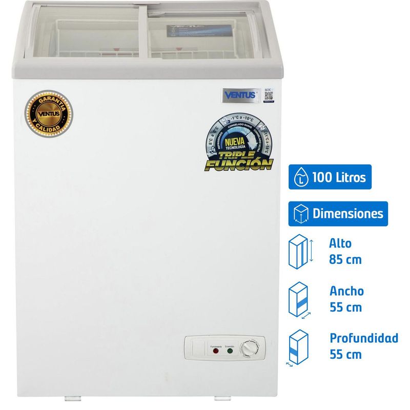 VENTUS - Freezer Horizontal 100 Litros Blanco CTV-100C