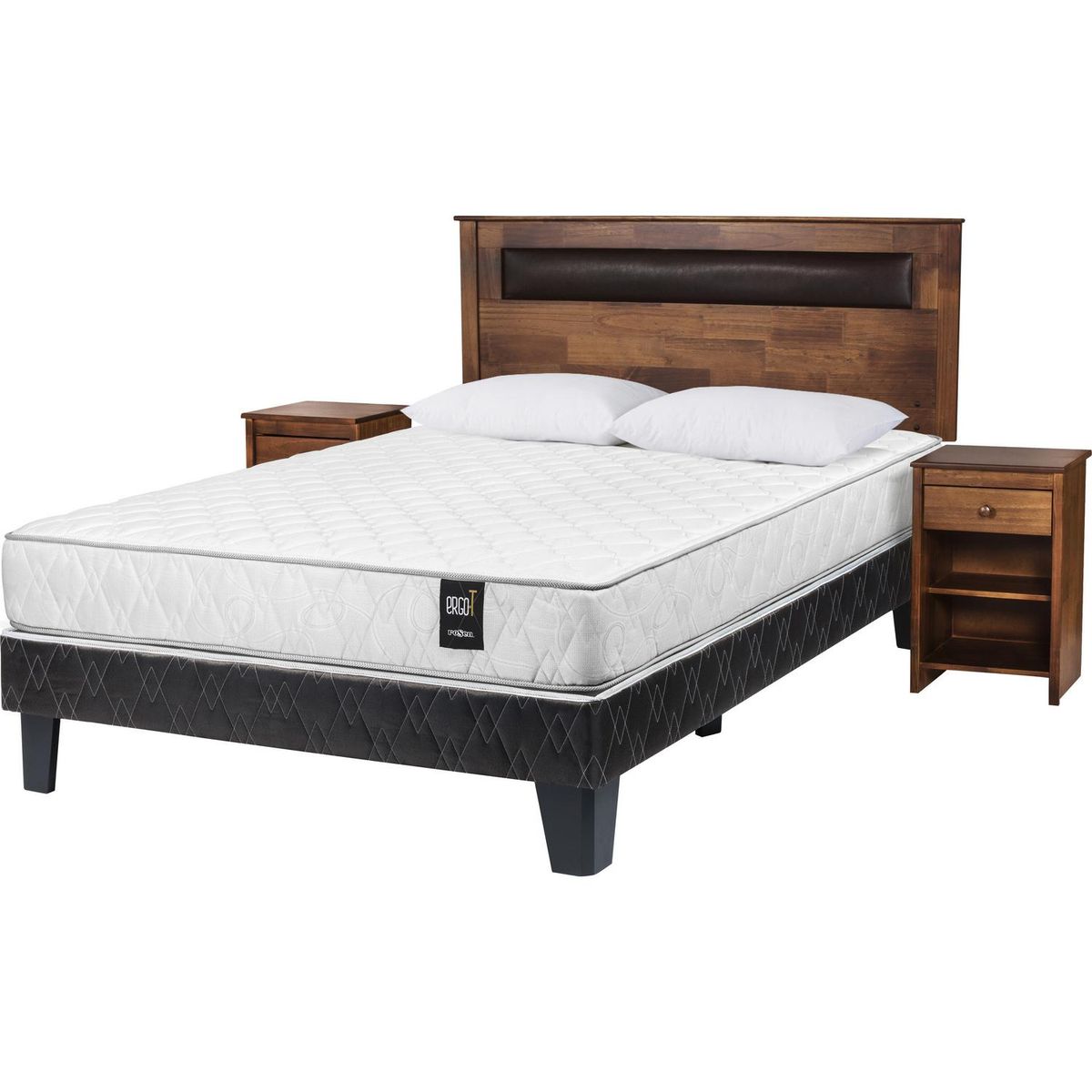 ROSEN - Cama europea 2 plazas long + muebles + almohada
