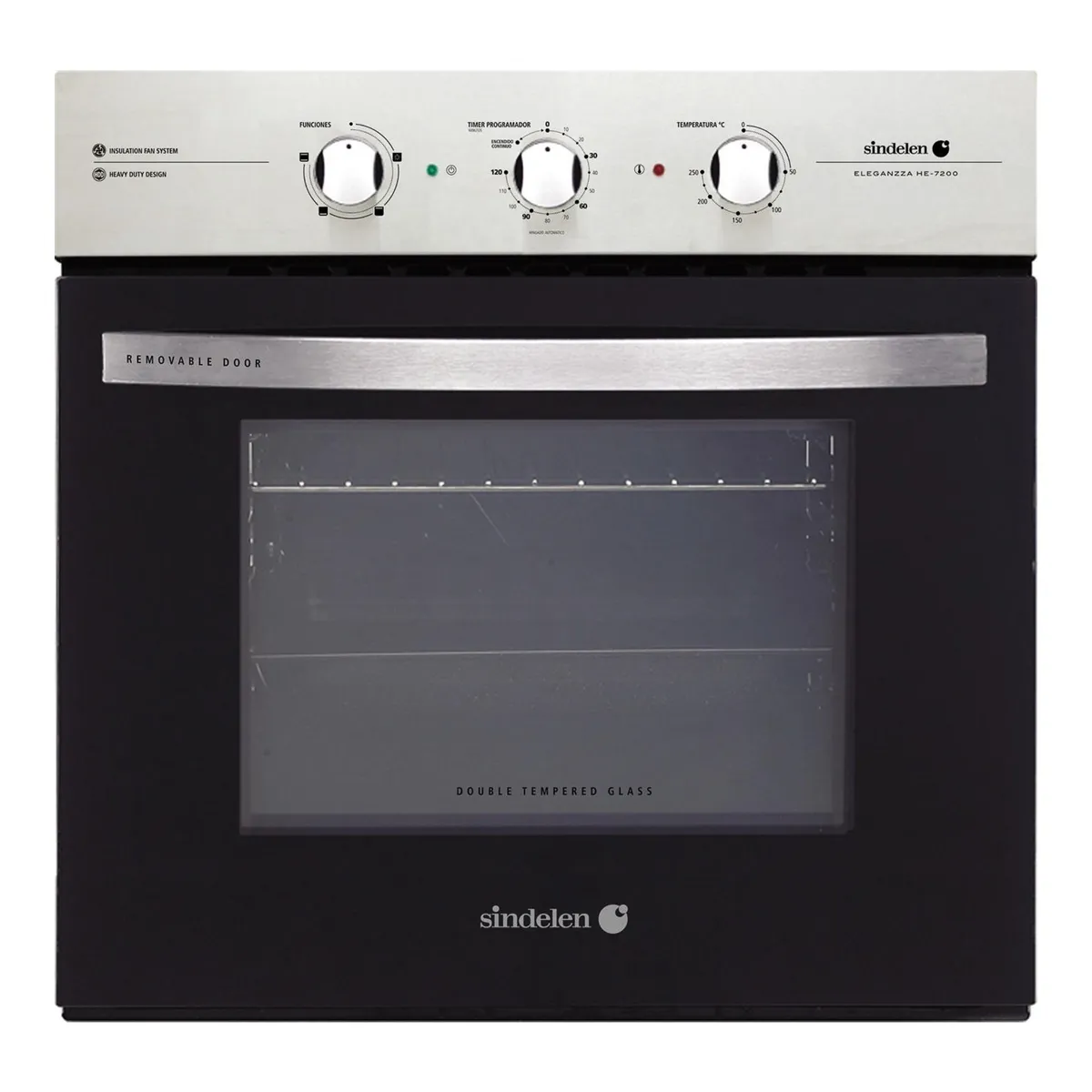 SINDELEN - Horno eléctrico empotrable 57 litros panel inox cocción 4 funciones