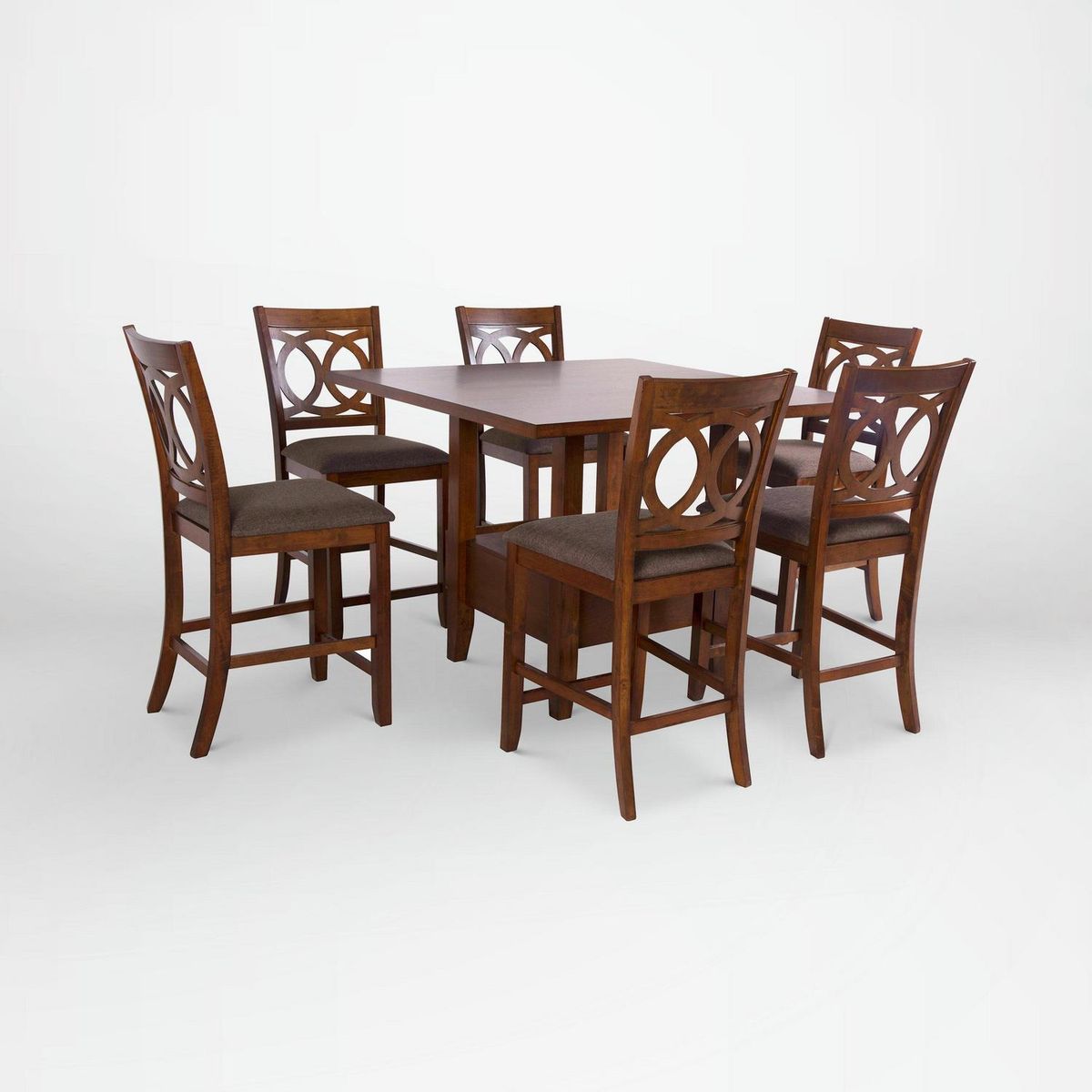 CIC - Juego de Comedor Boston 6 Sillas Mesa Cuadrada 120x92x120 cm Oak Antique