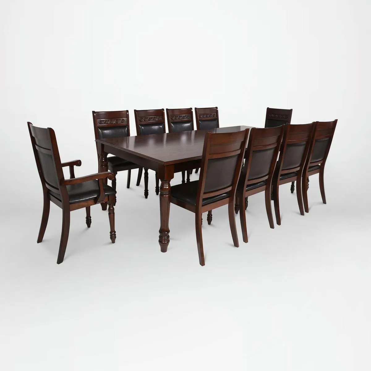 CIC - Juego de Comedor Grand Cordobes 10 Sillas Mesa Rectangular 120x76x240 cm Caoba