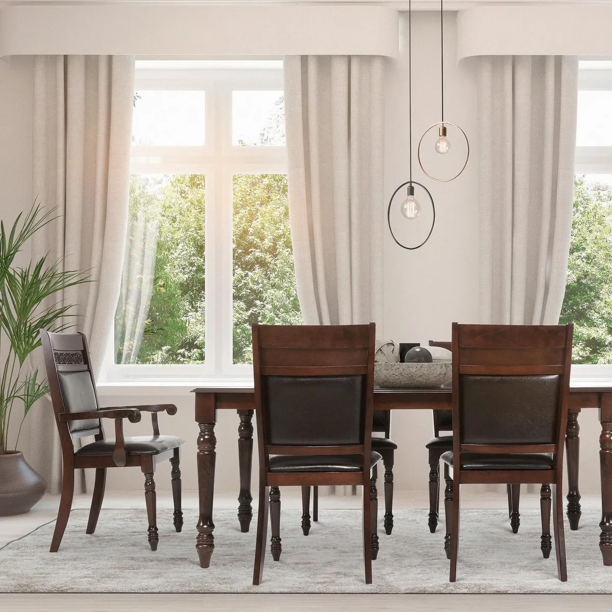 CIC - Juego de Comedor Grand Cordobes 10 Sillas Mesa Rectangular 120x76x240 cm Caoba