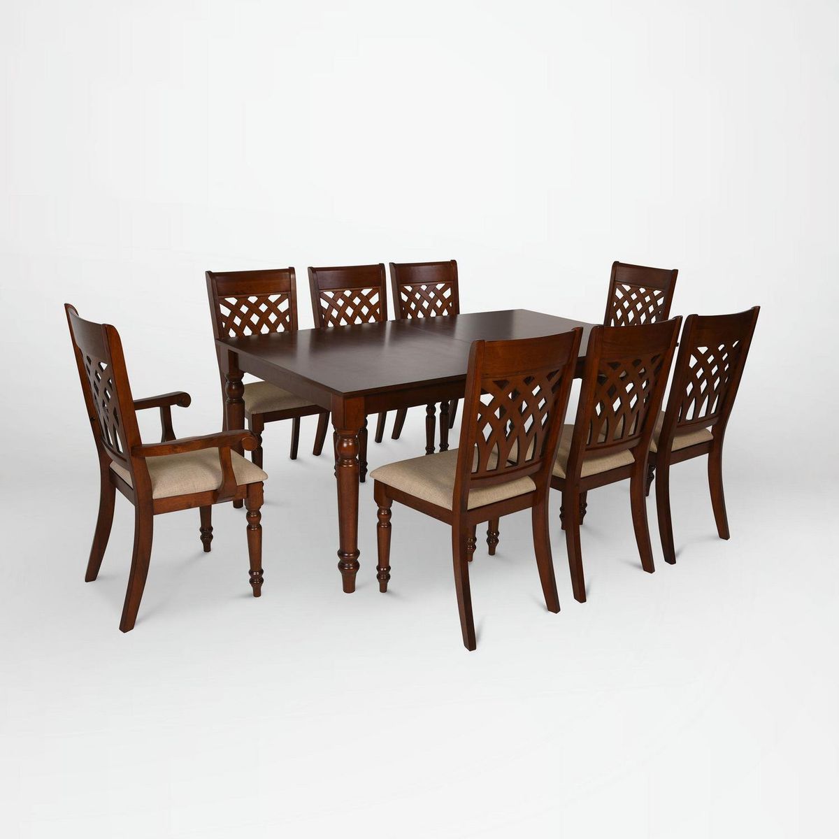 CIC - Juego de Comedor Odessa 8 Sillas Mesa Rectangular 102x76x180 cm Caoba