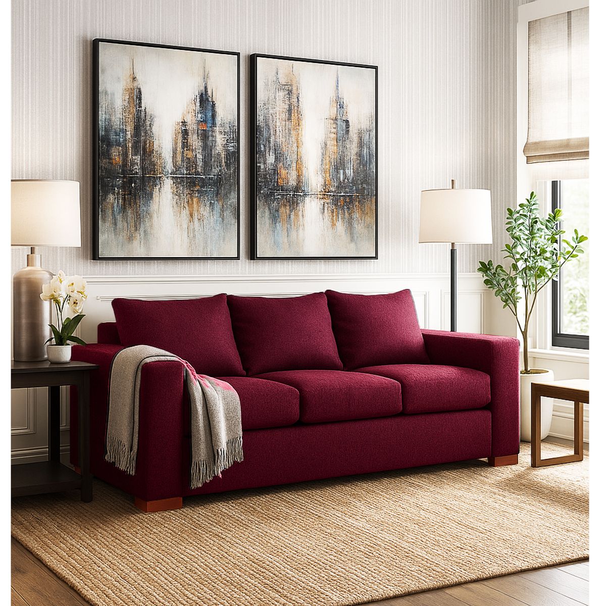 DKORA - Sofá 3 cuerpos connor 188x77x76 cm