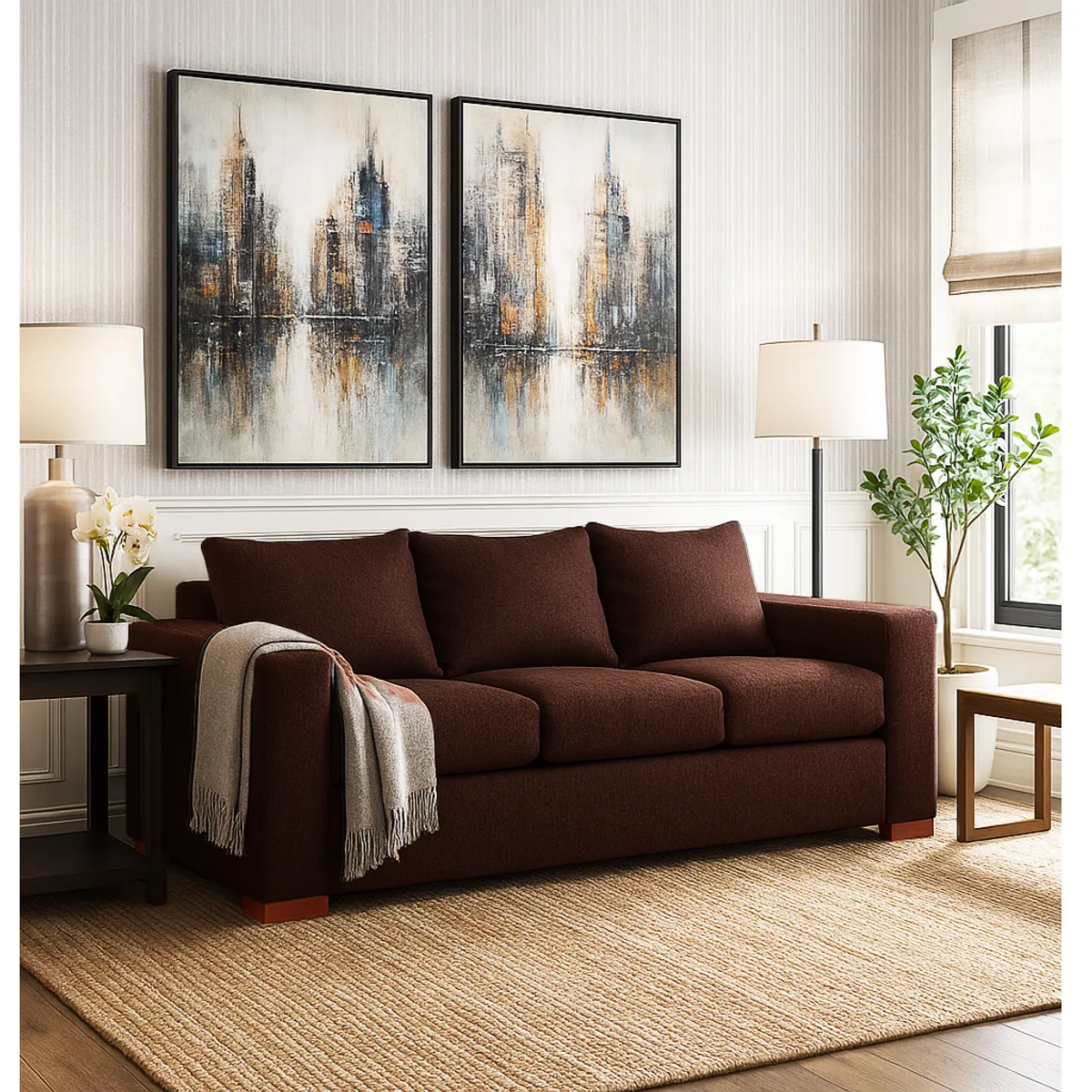 DKORA - Sofá 3 cuerpos connor 188x77x76 cm