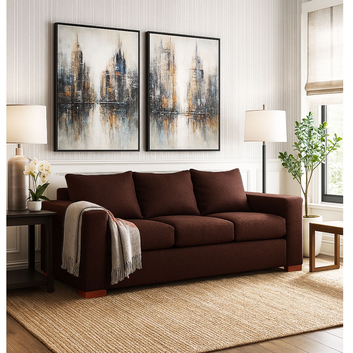 DKORA - Sofá 3 cuerpos connor 188x77x76 cm