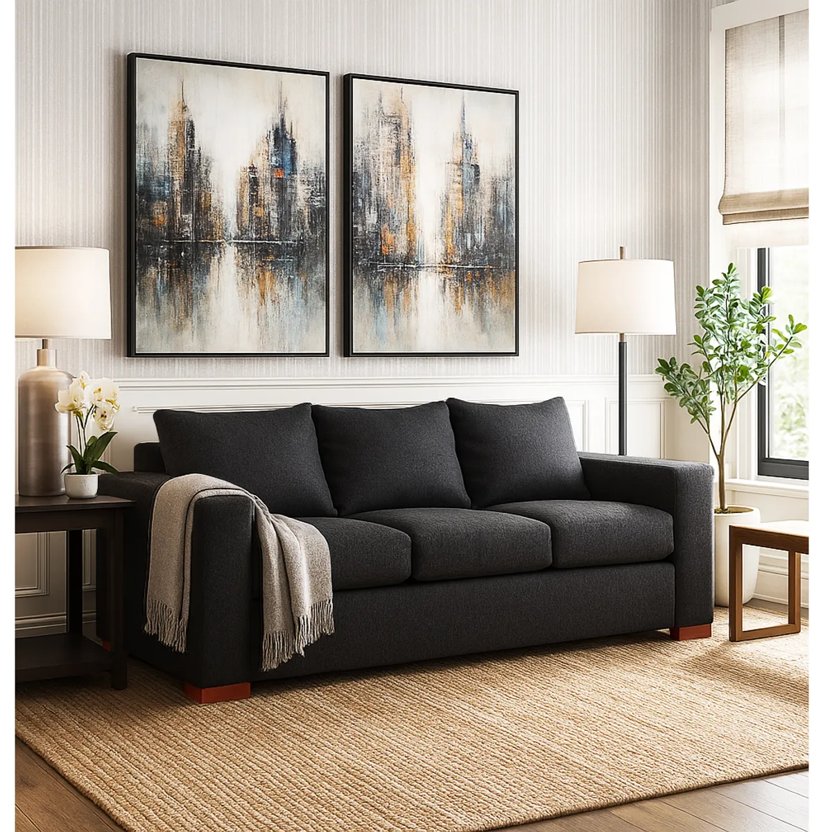 DKORA - Sofá 3 cuerpos connor 188x77x76 cm