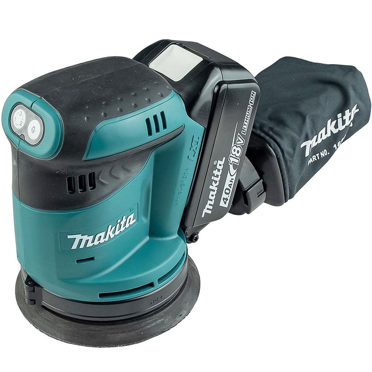 MAKITA - Lijadora roto orbital inalámbrica 18V + 2 baterías