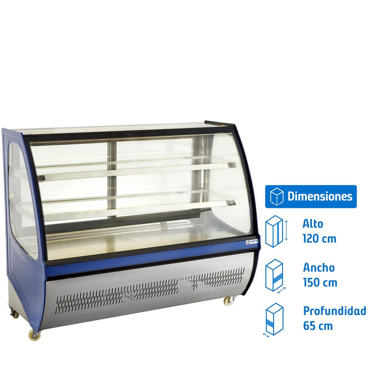 VENTUS - Vitrina Panorámica Refrigerada Exhibidora 150 Cm