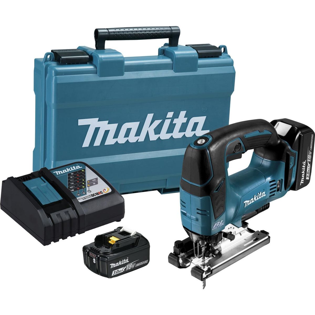 MAKITA - Sierra caladora inalámbrica 18V + 2 baterías