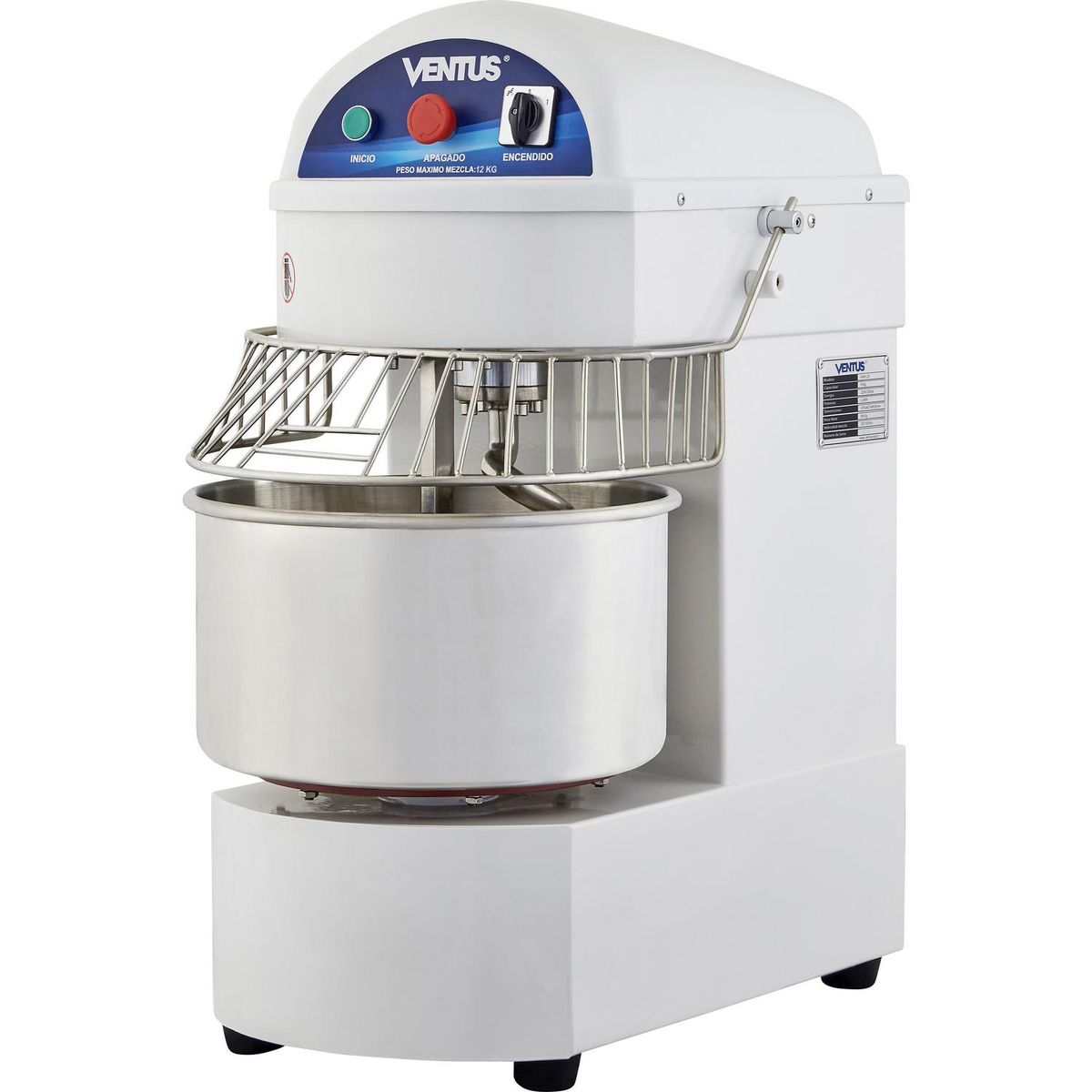 VENTUS - Amasadora Industrial 12 l 1.1 W Blanco VAM-30