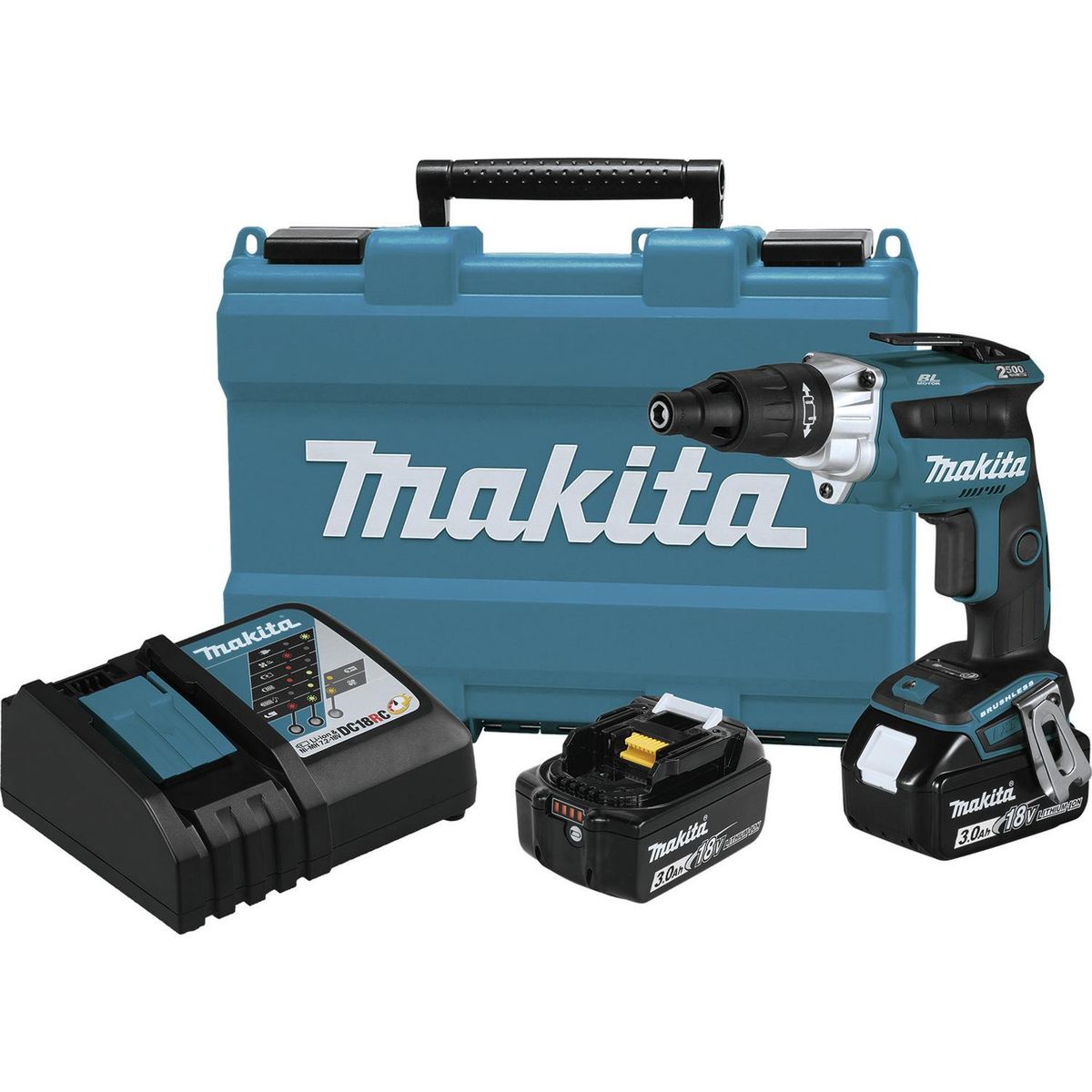 Atornillador inalámbrico 6 mm 18V + 2 baterías, marca MAKITA - Foto 2