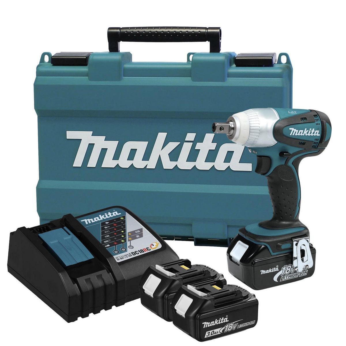 MAKITA - Llave de impacto inalámbrica 18V + 2 baterías