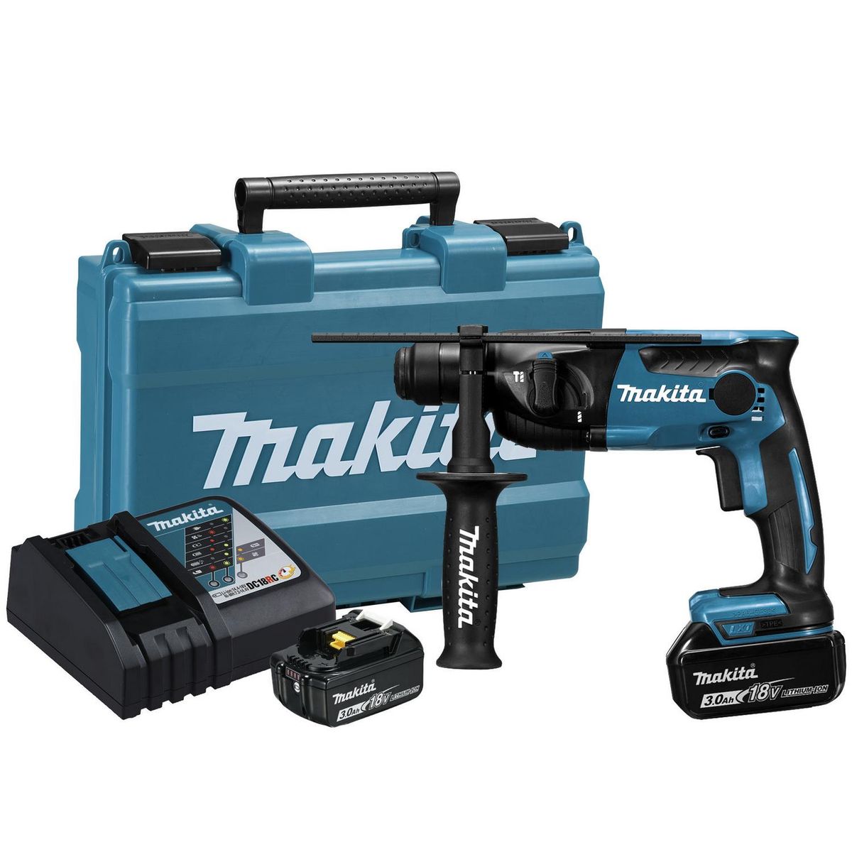 MAKITA - Rotomartillo inalámbrico 18V 1.3 J + 2 baterías