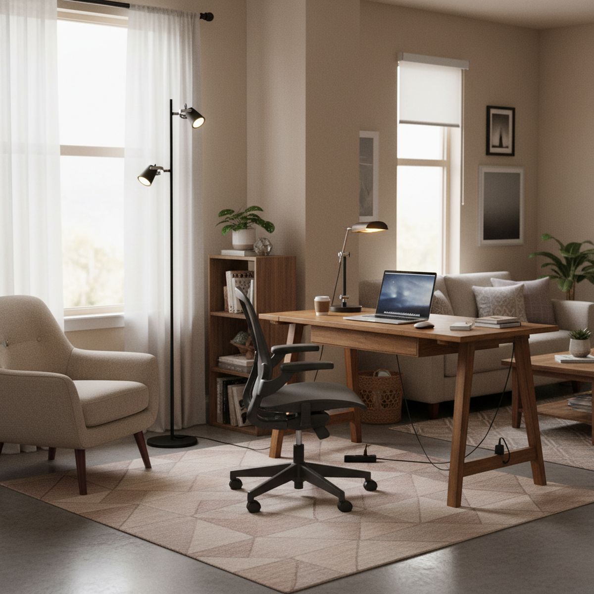 BP ILUMINACION - Lámpara Pie Negro Mate