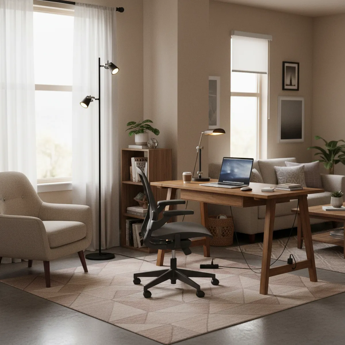 BP ILUMINACION - Lámpara Pie Negro Mate