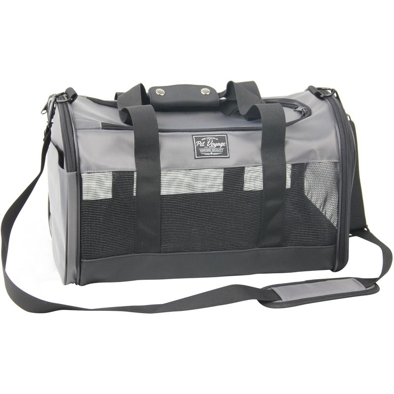 PAWISE - Bolso Transportador para Perro 27x27x45 cm Negro con gris