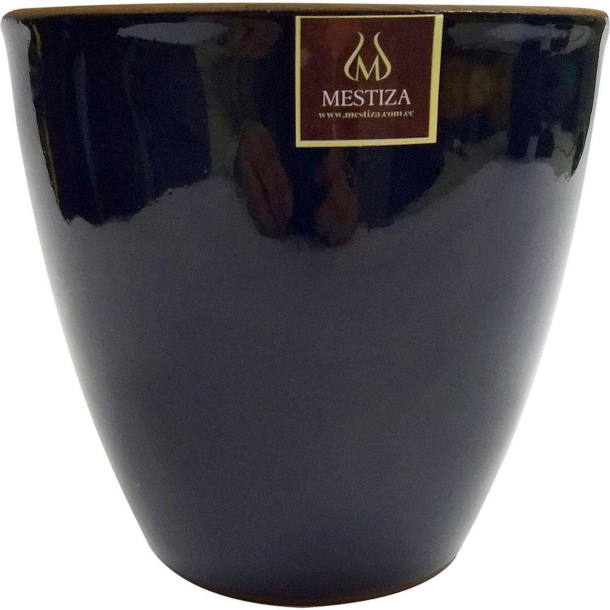 MESTIZA - Macetero Zafiro de Cerámica 24x21 cm Negro