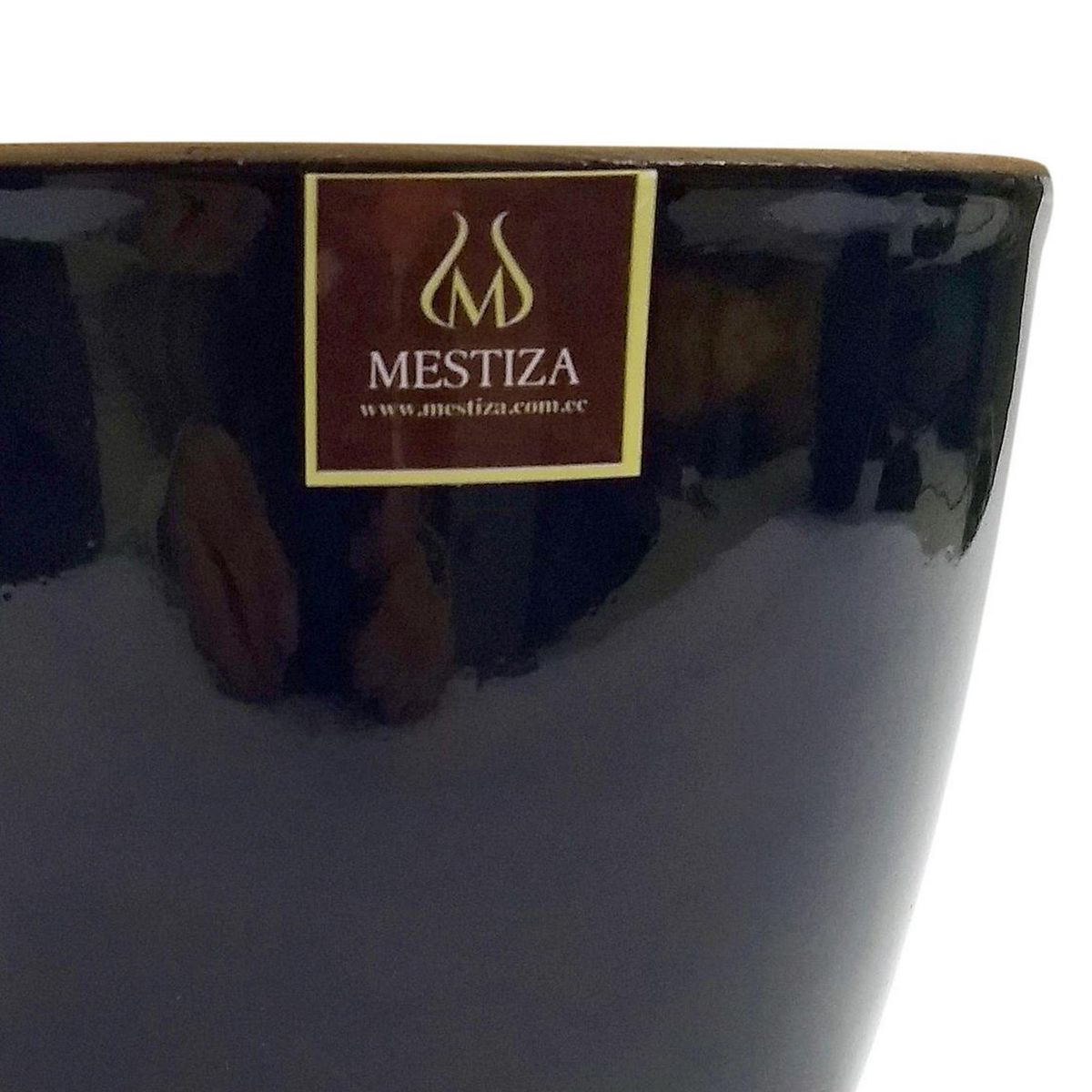MESTIZA - Macetero Zafiro de Cerámica 24x21 cm Negro