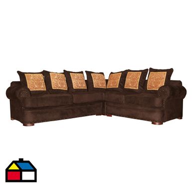 Sof seccional elton chocolate 257x215x68 cm