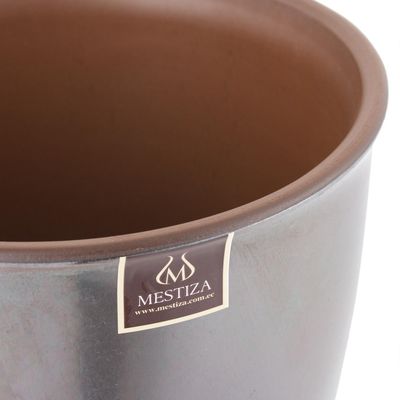 Imagen 2 del producto Macetero Zafiro de Cerámica 24x21 cm Platino