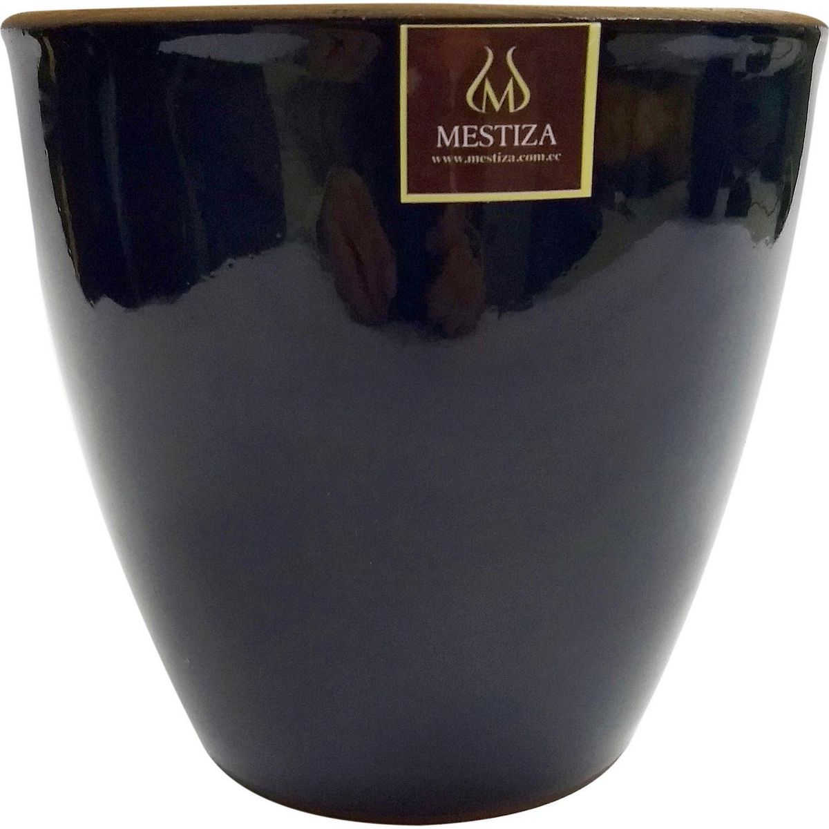 MESTIZA - Macetero Zafiro de Cerámica 17x16 cm Negro