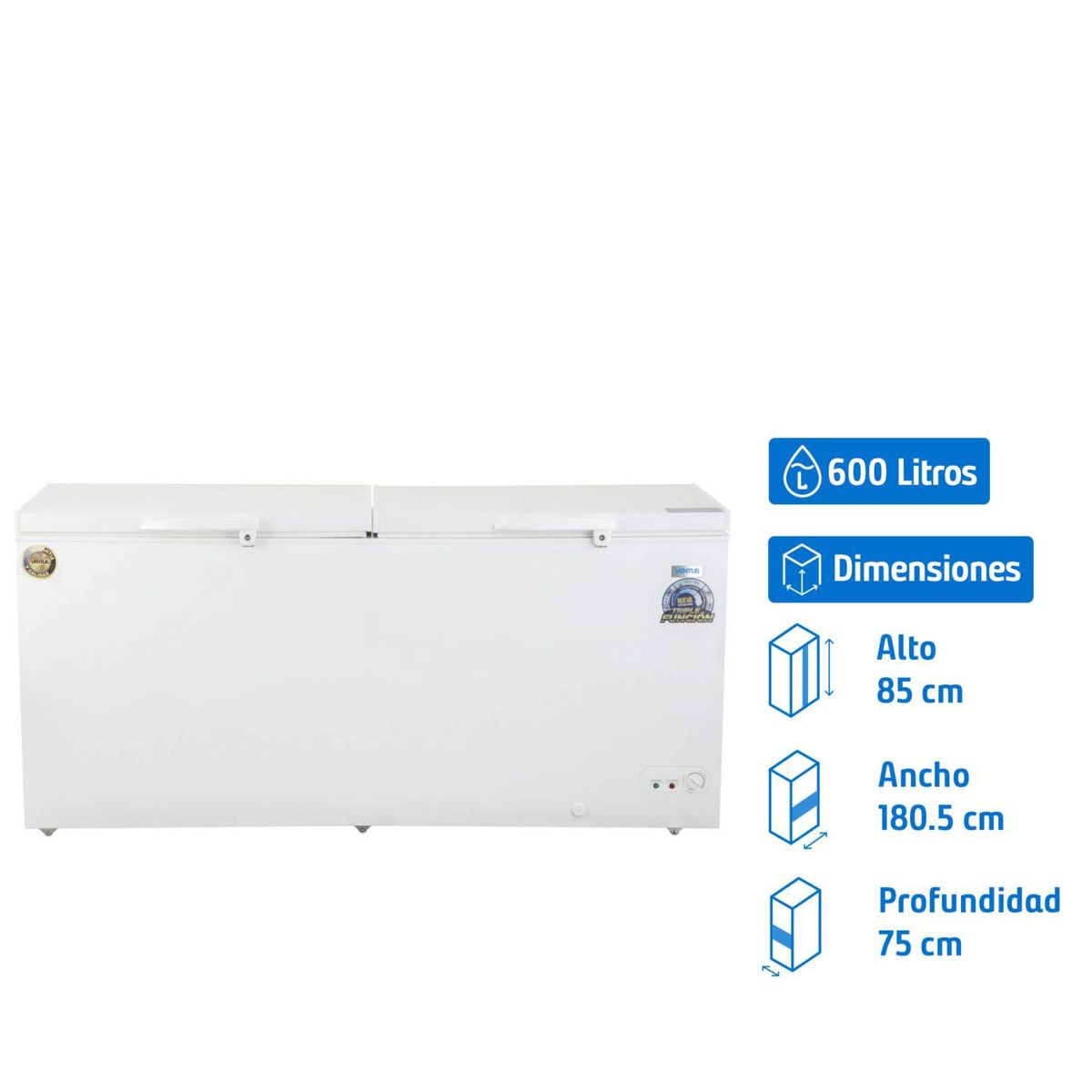 VENTUS - Freezer Horizontal 600 Litros Blanco Dual CTVD-600