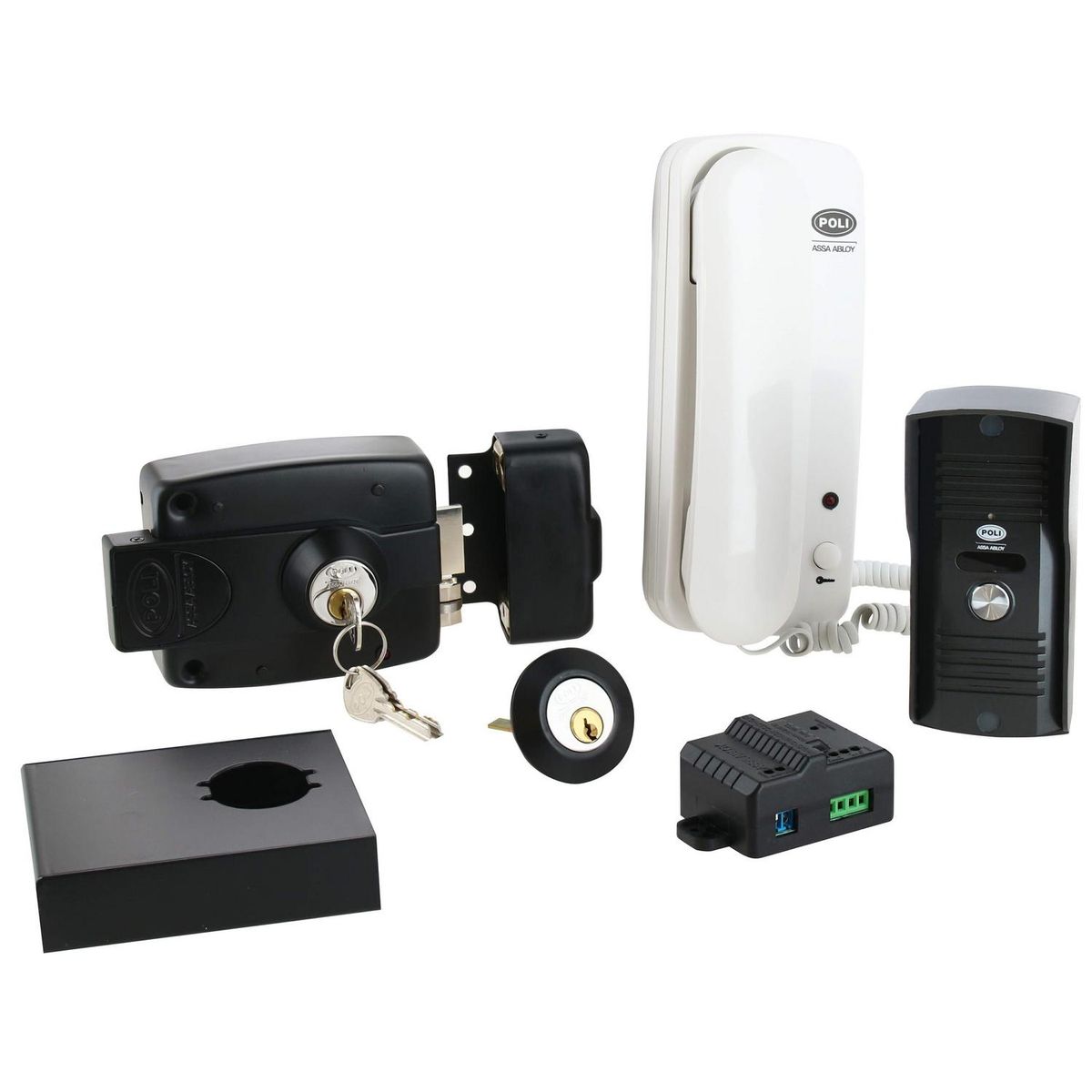 POLI - Cerradura Eléctrica Transformador + Citófono Cerradura de acceso 