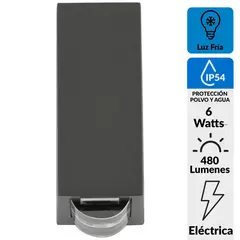 LUTEC - Apliqué Exterior 6 W IP54 480 lm Luz Fría