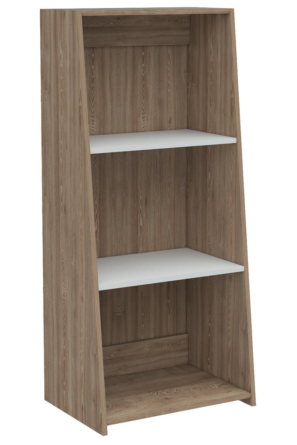 TUHOME - Estante Note Melamina 3 Nivel(es) 53.1x120x37.9 cm Blanco/Miel